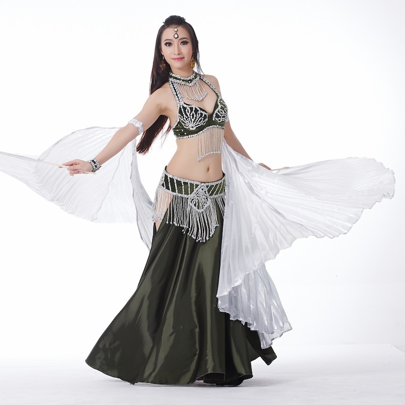 6 Pieces Dancewear Polyester Belly Dance Performance Costumes For Women